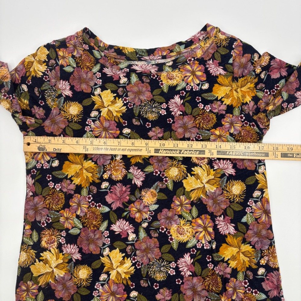 LOFT Vintage Soft Floral Print Short Sleeve T Shirt Womens Small Boho Cottage - Picture 4 of 15